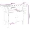 Solid Wood Acacia Workbench with Drawer & Vices - 124x52 cm