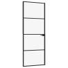 Interior Door Black 76x201.5 cm | Tempered Glass & Aluminium