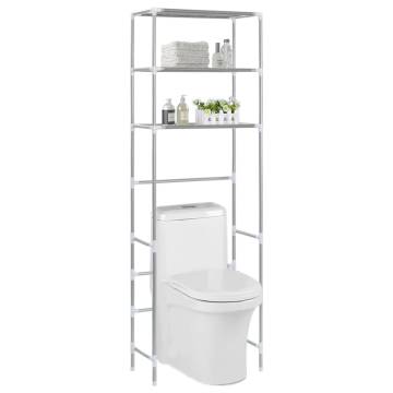 3-Tier Storage Rack Over Toilet - Durable Silver Organizer