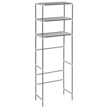 3-Tier Storage Rack Over Toilet - Durable Silver Organizer