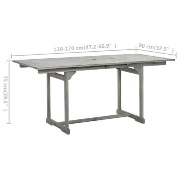 Garden Dining Table - Extendable Solid Acacia Wood | Hipo Market