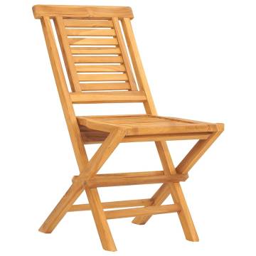 Folding Garden Chairs - 2 Pcs Solid Teak Wood | HipoMarket