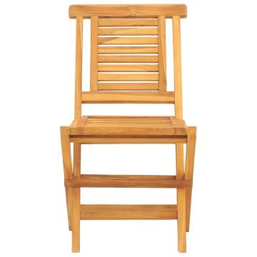 Folding Garden Chairs - 2 Pcs Solid Teak Wood | HipoMarket