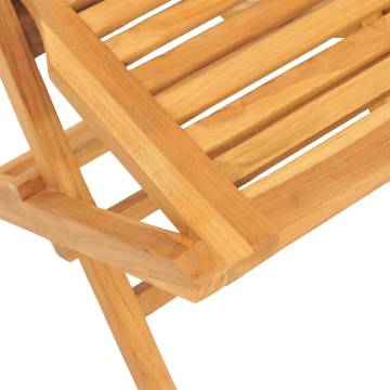 Folding Garden Chairs - 2 Pcs Solid Teak Wood | HipoMarket