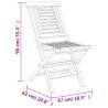 Folding Garden Chairs - 2 Pcs Solid Teak Wood | HipoMarket