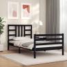 Bed Frame with Headboard Black 100x200 cm Solid Wood Colour black Size 100 x 200 cm 