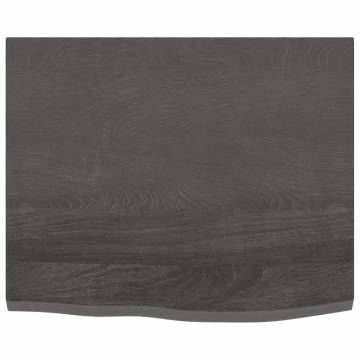 Wall Shelf Dark Brown Solid Oak - 60x50 cm | HipoMarket