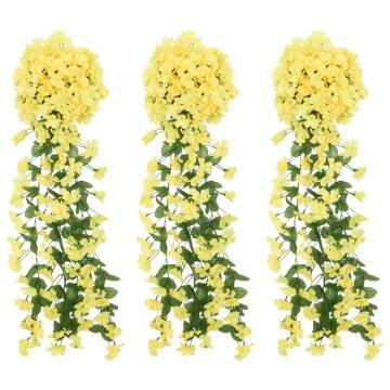 Yellow Artificial Flower Garlands - 3 pcs, 85 cm | Hipo Market