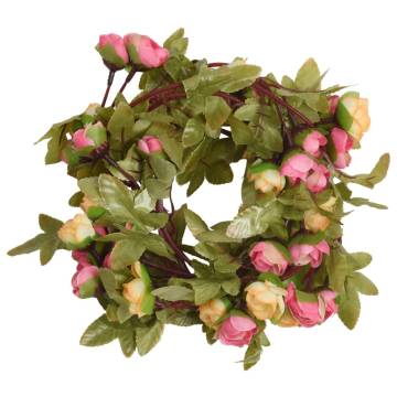 Romantic 6 pcs Pink Artificial Flower Garlands - 215 cm