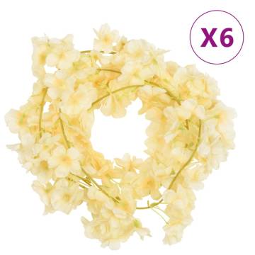 Artificial Flower Garlands - 6 pcs Champagne 180 cm