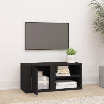 Stylish Black TV Cabinet - 80x31.5x36 cm - Engineered Wood