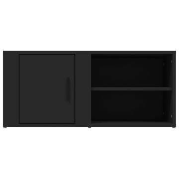 Stylish Black TV Cabinet - 80x31.5x36 cm - Engineered Wood