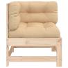 Corner Sofa with Cushions - Solid Pine Wood for Outdoors