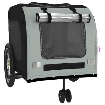 Durable Pet Bike Trailer - Black & Grey Oxford Fabric