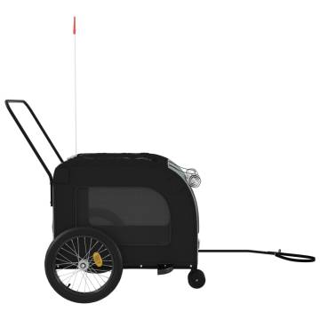 Durable Pet Bike Trailer - Black & Grey Oxford Fabric