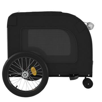 Durable Pet Bike Trailer - Black & Grey Oxford Fabric