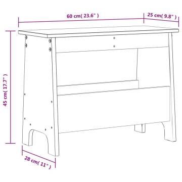 Solid Wood Pine Hall Bench - 60x28x45 cm | HipoMarket