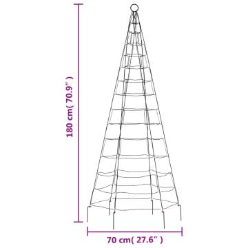 200 LEDs Cold White Christmas Tree Light for Flagpole - 180 cm