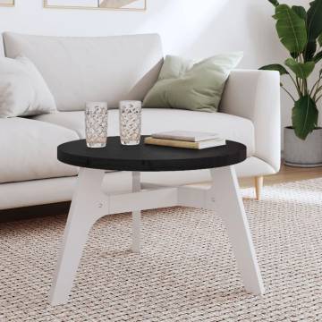 Round Black Table Top Ø60x3 cm - Solid Pine Wood | HipoMarket