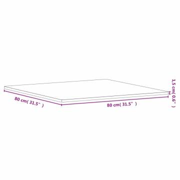 Square Solid Wood Beech Table Top 80x80 cm | HipoMarket