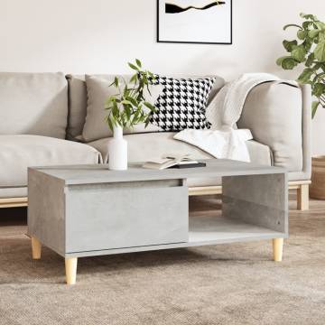 Scandinavian Coffee Table - Concrete Grey 90x50 cm