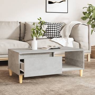 Scandinavian Coffee Table - Concrete Grey 90x50 cm