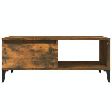 Stylish Smoked Oak Coffee Table - Engineered Wood 90x50 cm