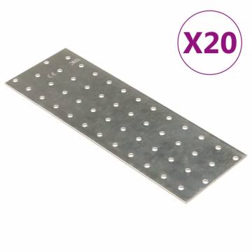 20 Pcs Perforated Plates 2mm Galvanised Steel - DIY Accessories