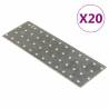 Perforated Plates 20 pcs 2 mm 240x80 mm Galvanised Steel Size 240 x 80 mm Quantity in Package 1 