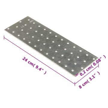 20 Pcs Perforated Plates 2mm Galvanised Steel - DIY Accessories