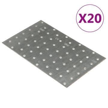 Perforated Plates 20 pcs 2mm 200x120mm Galvanised Steel - HipoMarket