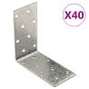 Angle Brackets 40 pcs 2 mm 80x40x80 mm Galvanised Steel Size 80 x 40 x 80 mm Quantity in Package 1 