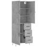 Elegant Highboard - Concrete Grey - Durable Engineered Wood