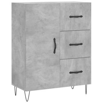 Elegant Highboard - Concrete Grey - Durable Engineered Wood