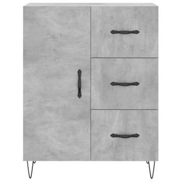 Elegant Highboard - Concrete Grey - Durable Engineered Wood