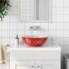 Countertop Basin White and Red Round Φ41x14 cm Ceramic Colour white and red 