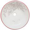 Stylish White & Red Round Countertop Basin | HipoMarket