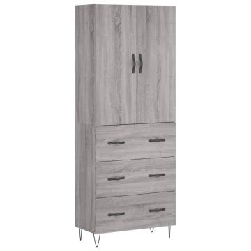 Stylish Grey Sonoma Highboard - 69.5x34x180 cm | HipoMarket