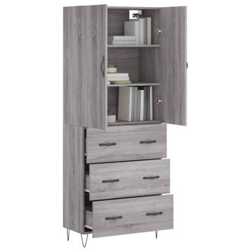 Stylish Grey Sonoma Highboard - 69.5x34x180 cm | HipoMarket