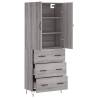 Stylish Grey Sonoma Highboard - 69.5x34x180 cm | HipoMarket