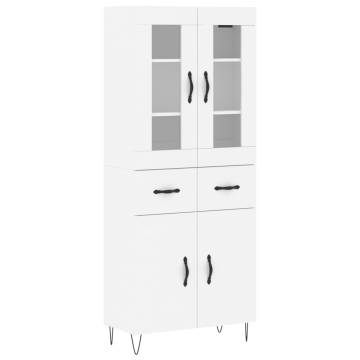 Stylish Highboard White | 69.5x34x180 cm Engineered Wood