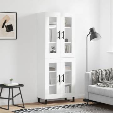 Stylish Highboard White 69.5x34x180 cm - Durable & Elegant