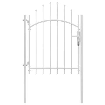 Stylish White Steel Garden Gate 1x2 m - Durable & Secure