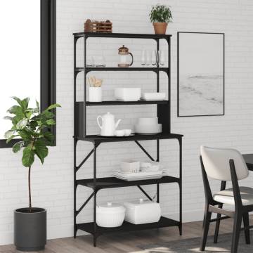 Baker's Rack 6-Tier Black 90x40x180 cm - Durable & Versatile