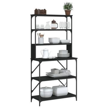 Baker's Rack 6-Tier Black 90x40x180 cm - Durable & Versatile