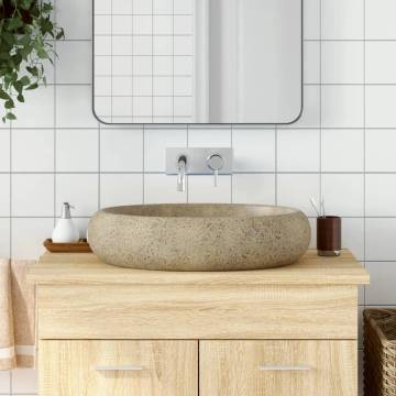 Countertop Basin Sand Oval 59x40 cm - Chic Ceramic Design