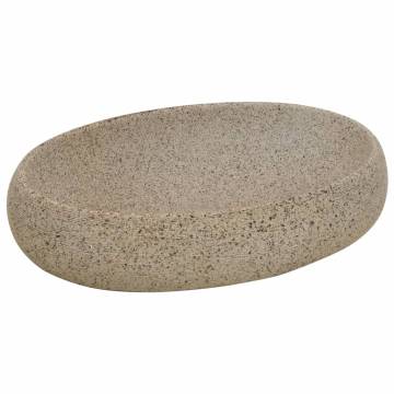 Countertop Basin Sand Oval 59x40 cm - Chic Ceramic Design