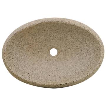 Countertop Basin Sand Oval 59x40 cm - Chic Ceramic Design