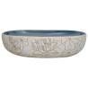 Chic Sand & Blue Oval Ceramic Countertop Basin - 59x40 cm