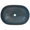 Chic Sand & Blue Oval Ceramic Countertop Basin - 59x40 cm